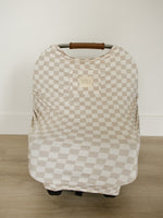 Taupe Checkered Bamboo Multi-Use Cover