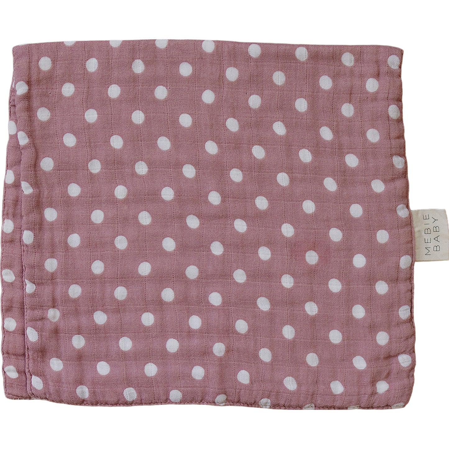Pink Polka Dot Muslin Burp Cloth