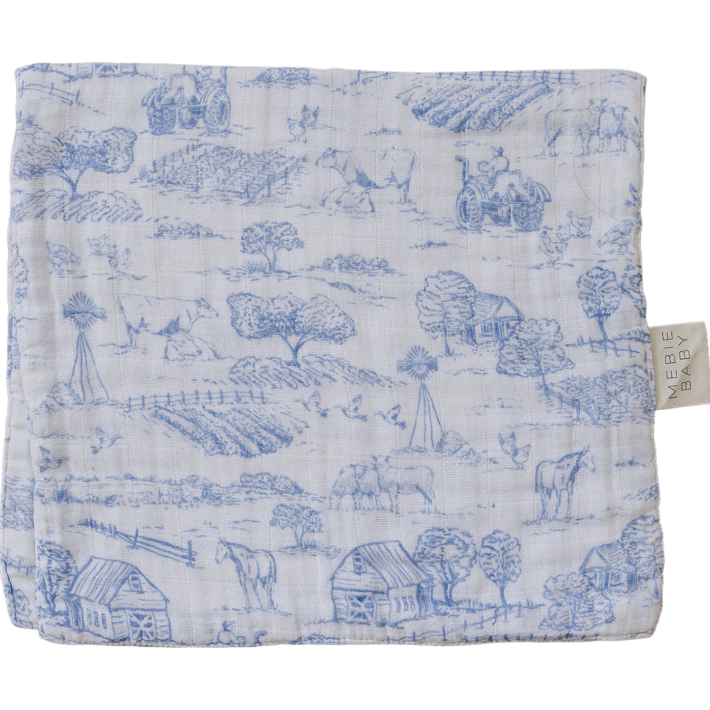 Farm Toile Muslin Burp Cloth