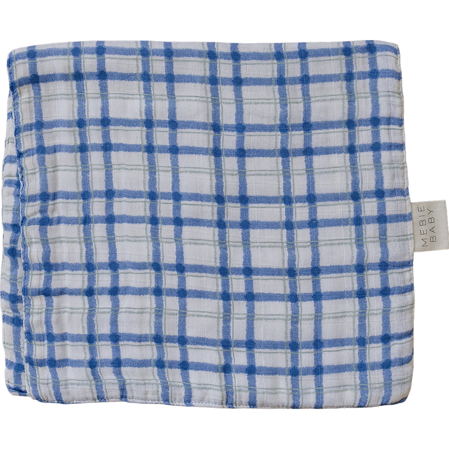 Blue & Green Plaid Muslin Burp Cloth