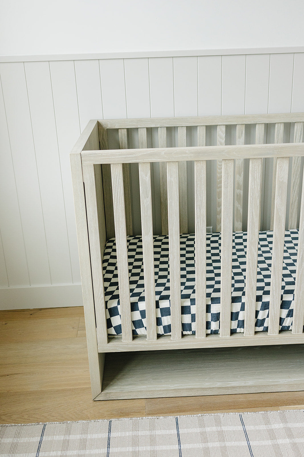 Charcoal Checkered Muslin Crib Sheet