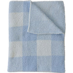 Light Blue Plaid Plush Blanket