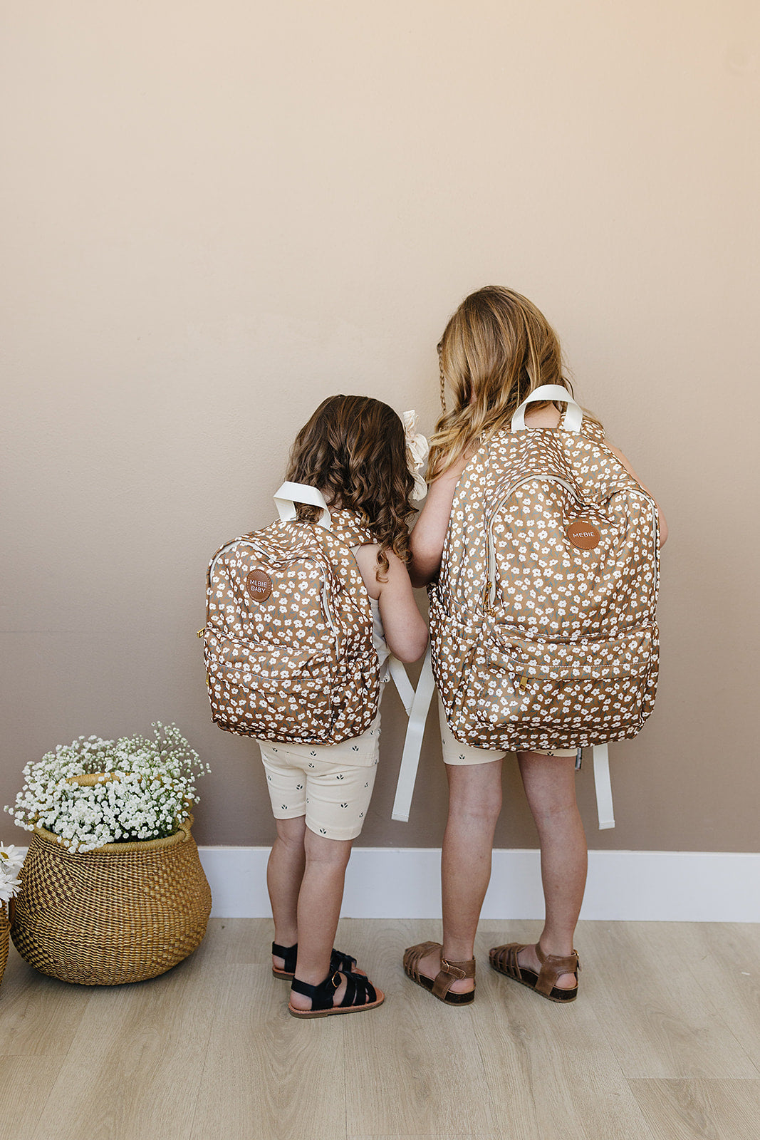 Mustard Floral Large Backpack