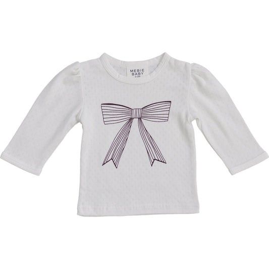Bow Pointelle Long Sleeve Tee