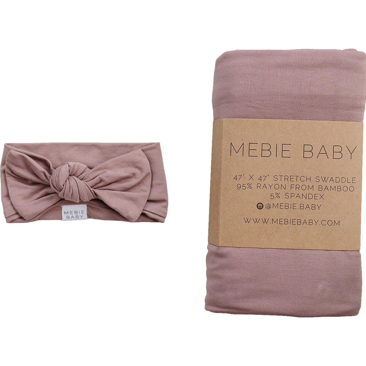 Dusty Rose Bamboo Head Wrap Set