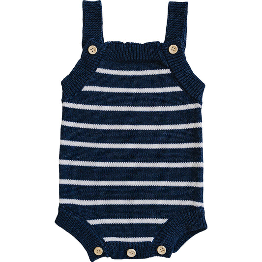 Nautical Stripe Knit Bubble Romper