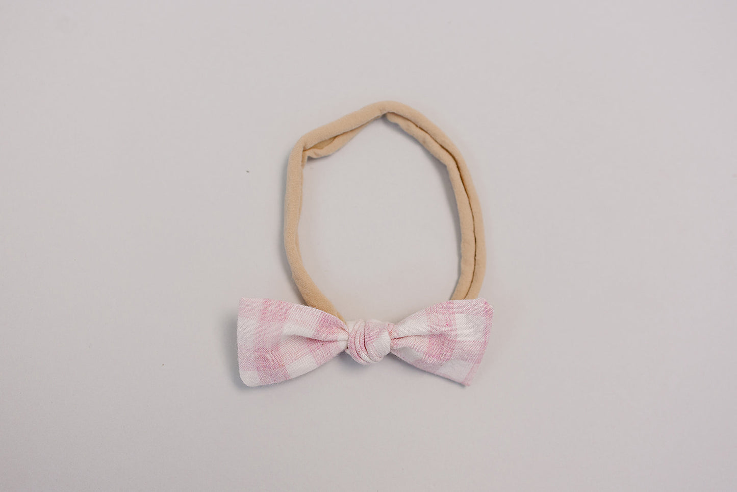 Pink Gingham Hair Bow