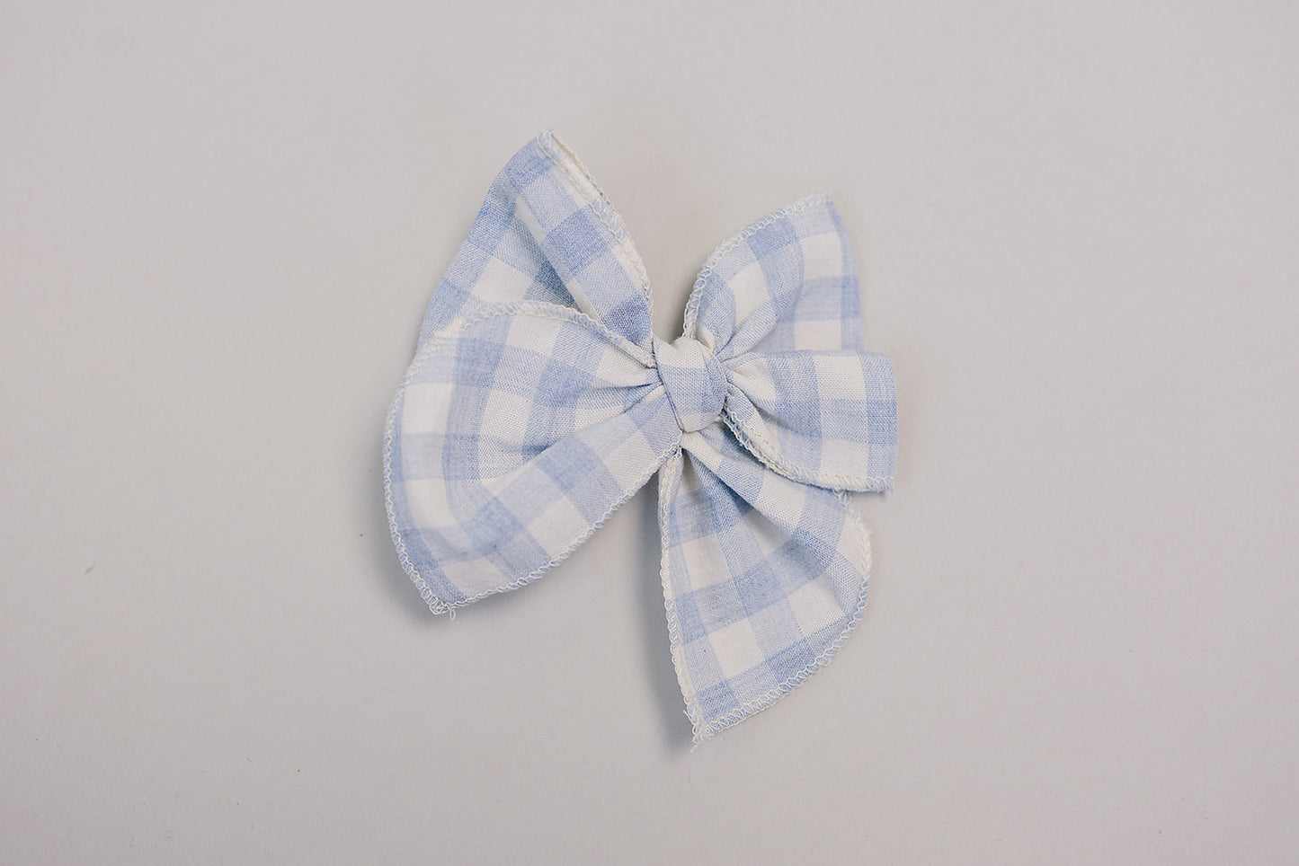 Blue Gingham Hair Bow