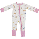 Pink Bunny Ribbed Bamboo Zipper