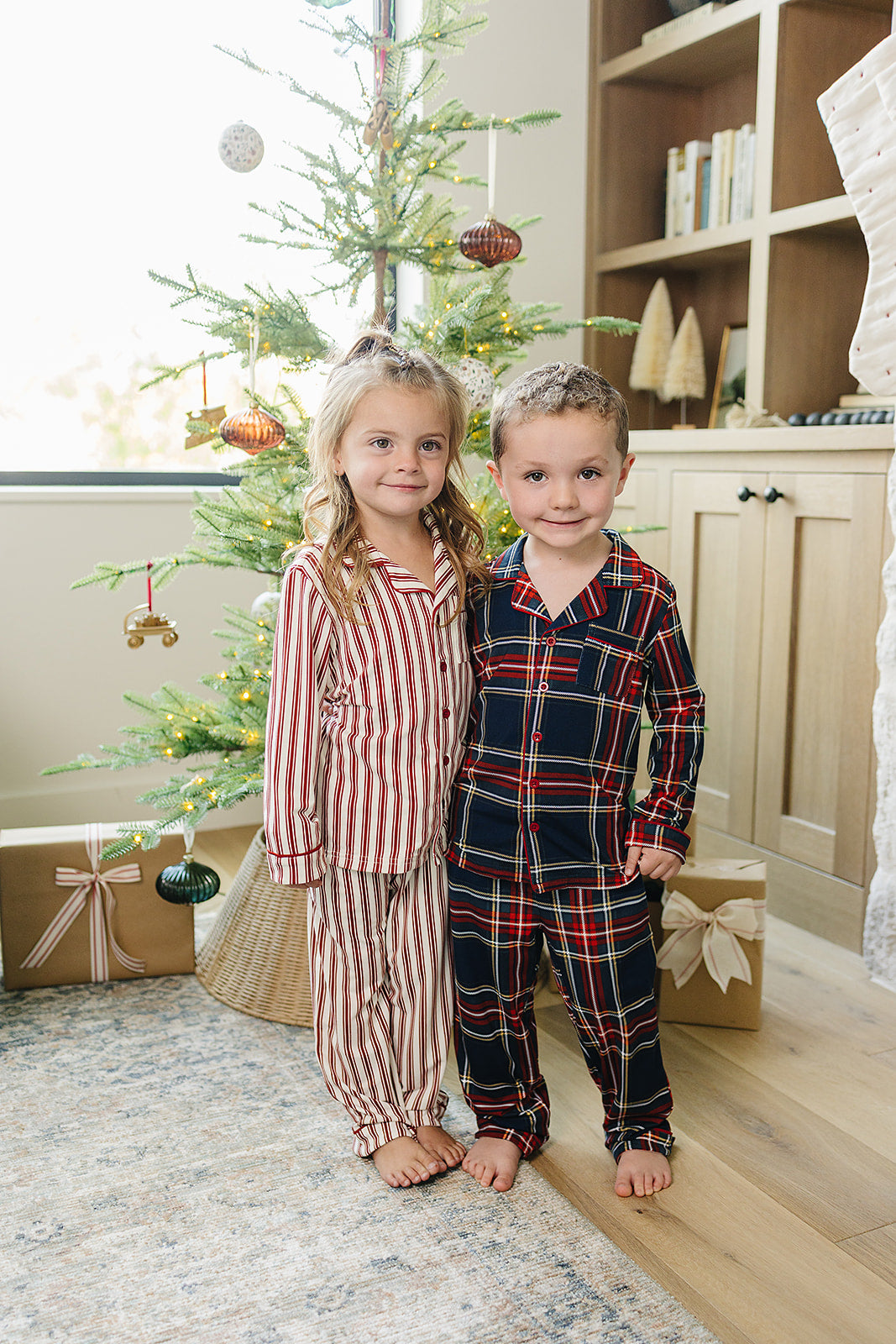 Christmas Plaid Collared Pajama Set