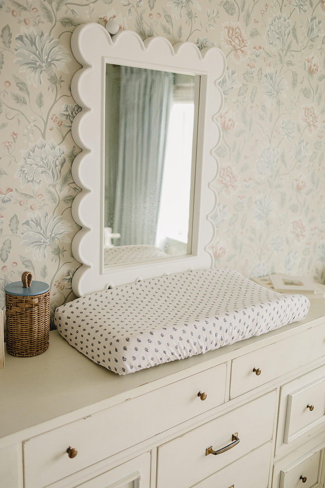 Cream Berry Muslin Changing Pad Cover
