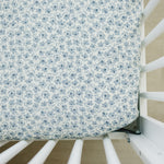 Blue Blossom Muslin Crib Sheet