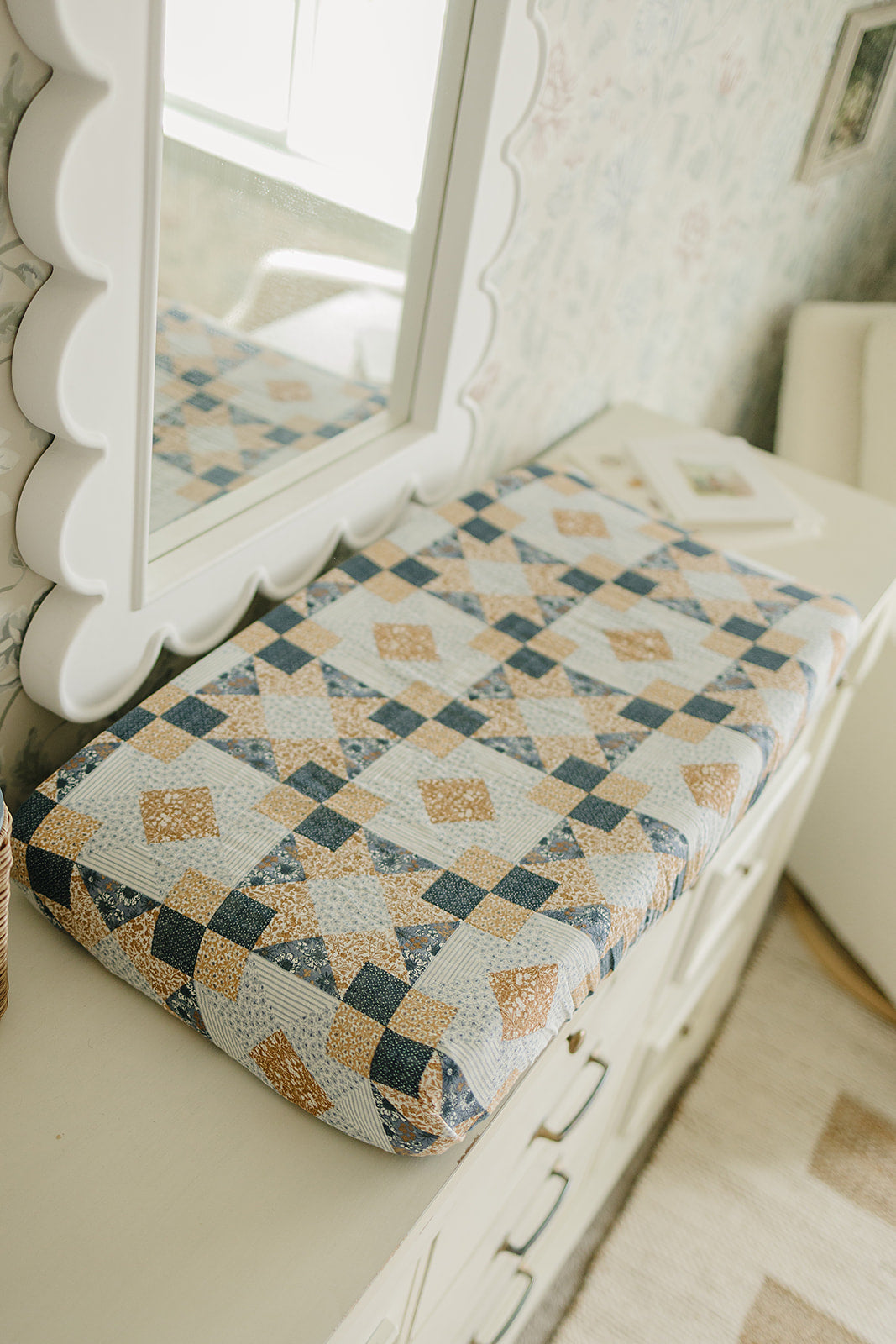 Patchwork Print Muslin Changing Pad Cover