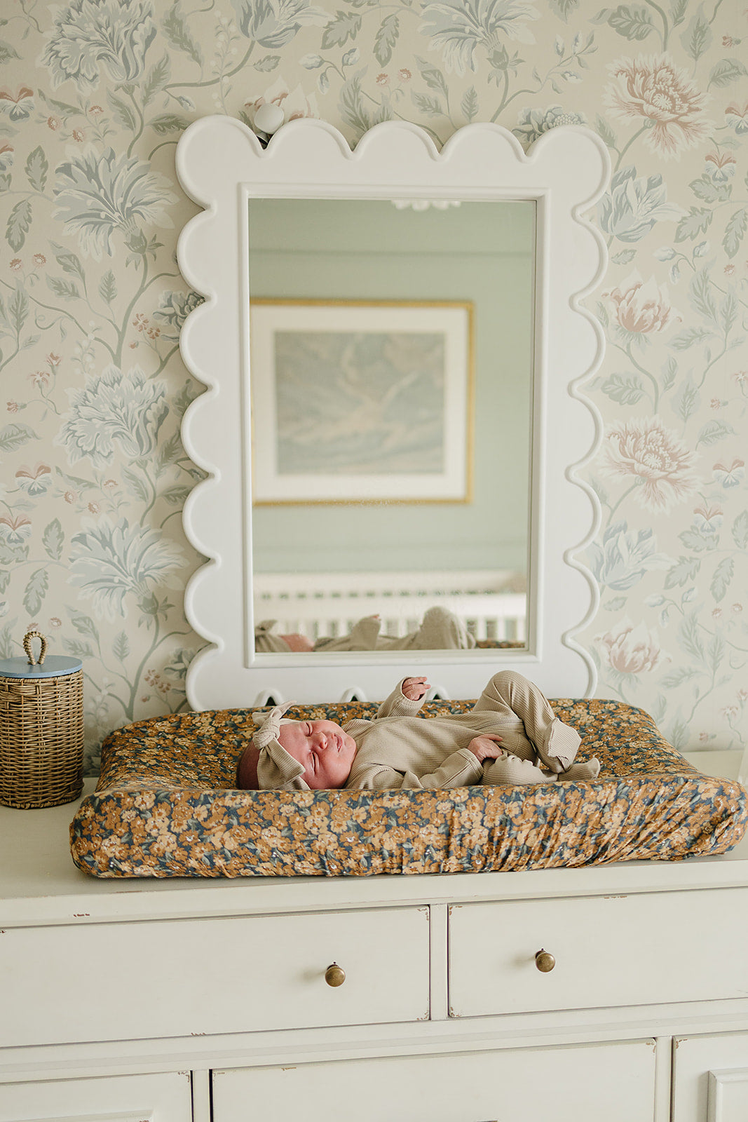 Venetian Floral Muslin Changing Pad Cover