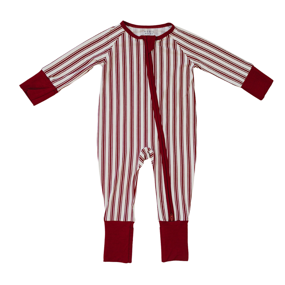 Red Stripe Bamboo Zipper