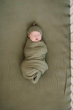 Olive Bamboo Stretch Crib Sheet