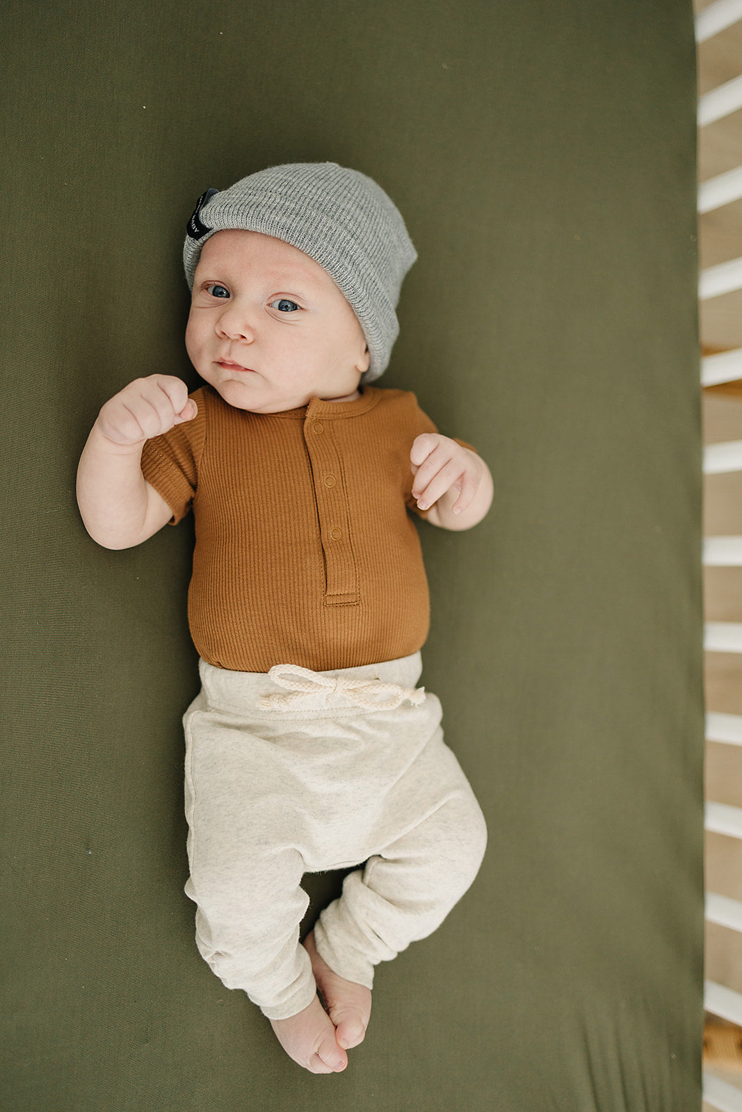 Mustard Organic Cotton Ribbed Snap Bodysuit