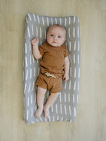 Grey Dash Muslin Changing Pad Cover