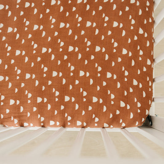 Arches Muslin Crib Sheet Freshly Picked + Mebie Baby