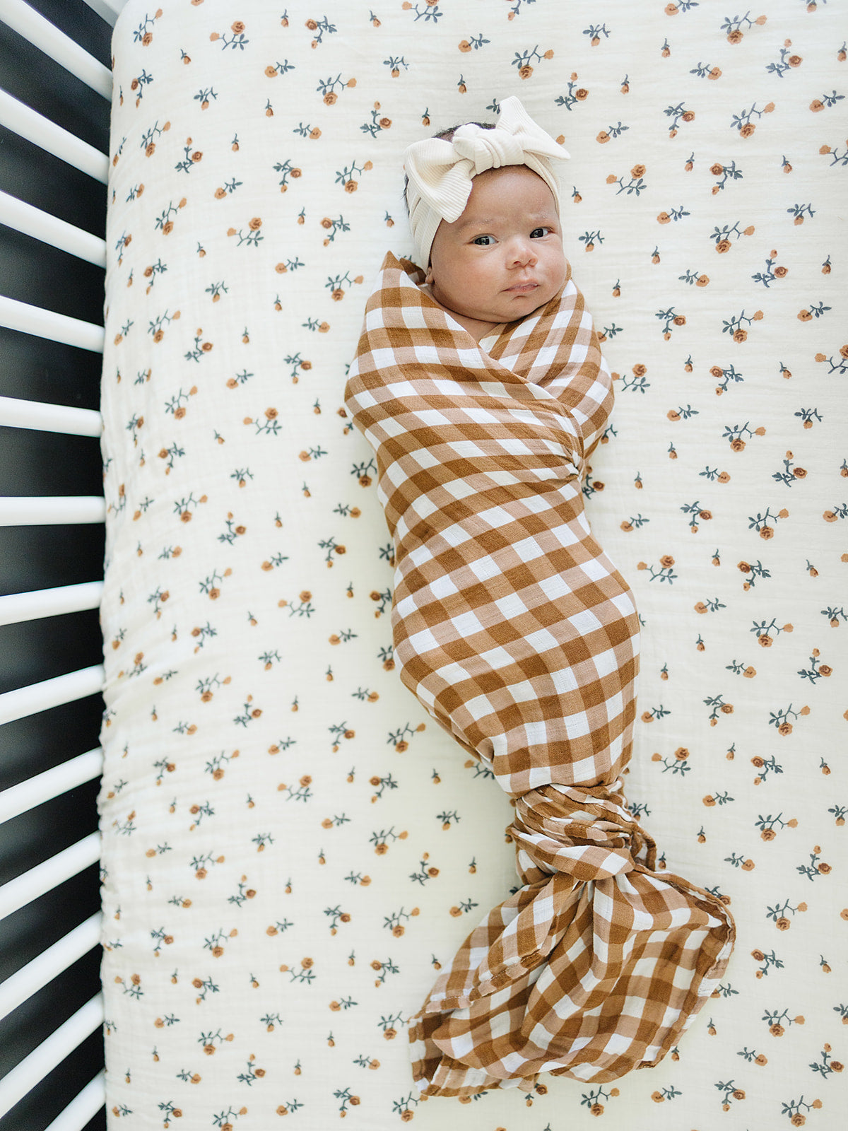 Mebie Baby Gender Neutral Infant Muslin Swaddle its 100% cotton.