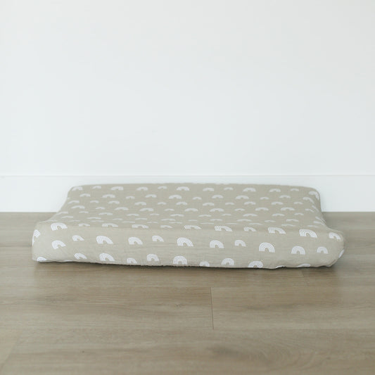 Sand Rainbow Muslin Changing Pad Cover
