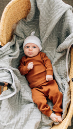 White Bamboo Newborn Knot Hat