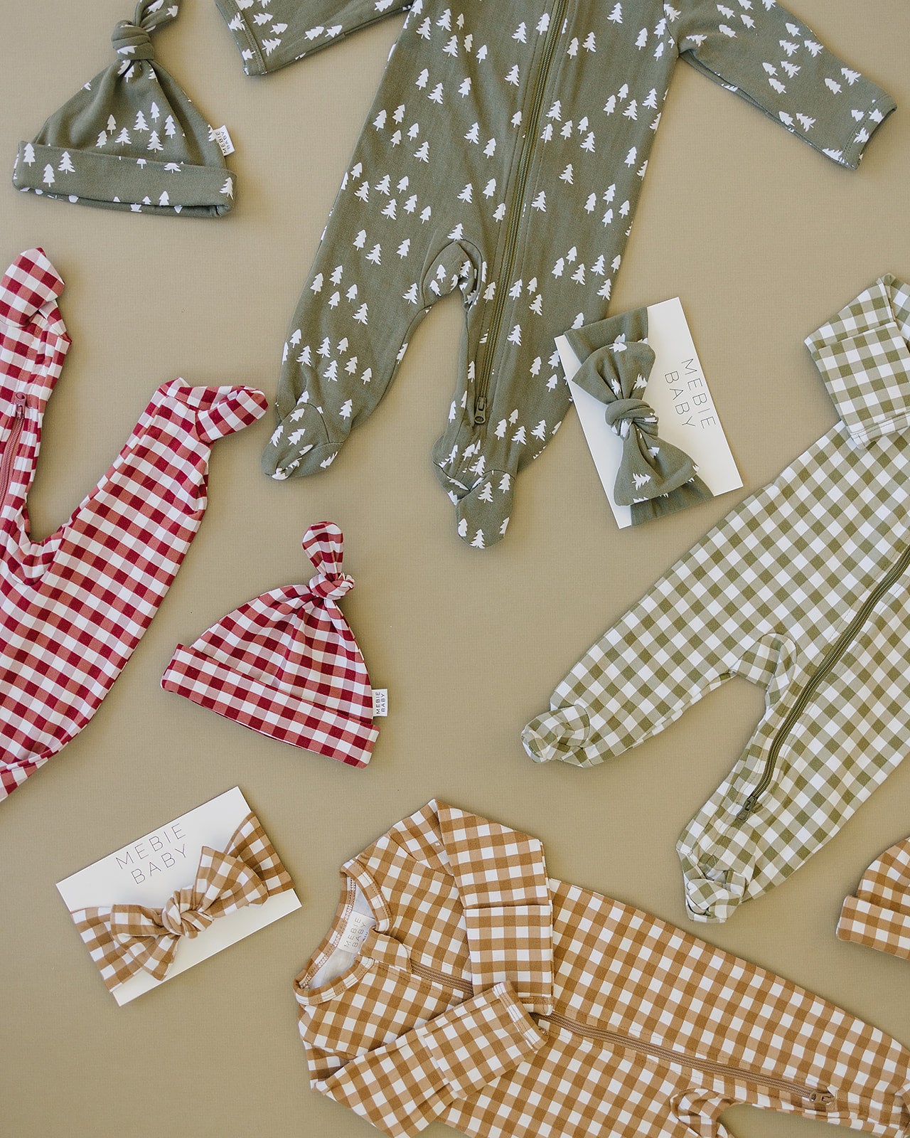 Red Gingham Newborn Knot Hat