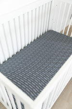 Dusty Blue Horizon Crib Sheet