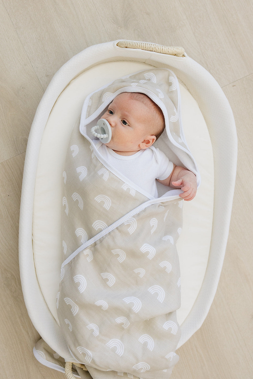 Sand Rainbow Muslin Hooded Towel